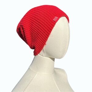 Burton Red All Day Long Knit Beanie - Warm Winter Hat OS Unisex Streetwear